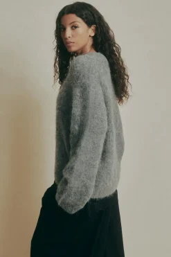 Alpaca blend knitted sweater - Grau - Dame - Gina Tricot