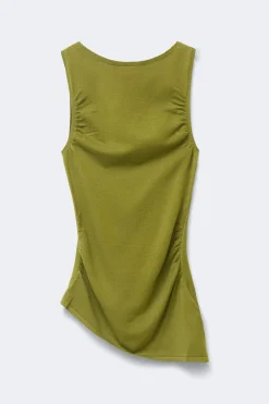 Asymmetric knitted top - Grün - Dame - Gina Tricot