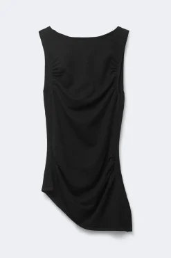 Asymmetric knitted top - Schwarz - Dame - Gina Tricot