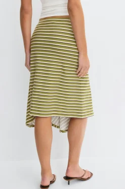Asymmetric skirt - Grün - Dame - Gina Tricot
