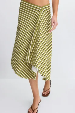 Asymmetric skirt - Grün - Dame - Gina Tricot