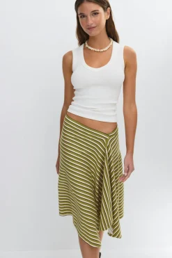 Asymmetric skirt - Grün - Dame - Gina Tricot