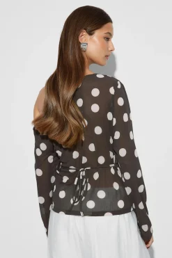 Asymmetric top - Braun - Dame - Gina Tricot