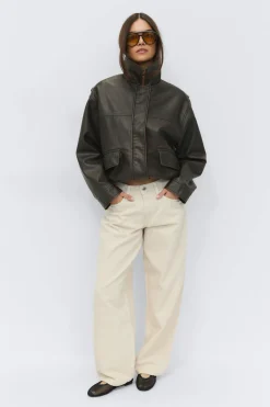 Baggy-crush jeans - Gelb - Dame - Gina Tricot