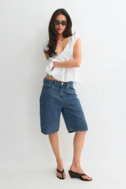 Baggy denim shorts - Blau - Dame - Gina Tricot