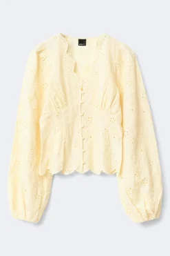 Balloon sleeve blouse - Gelb - Dame - Gina Tricot