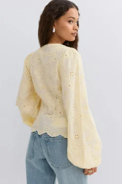 Balloon sleeve blouse - Gelb - Dame - Gina Tricot
