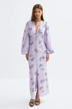 Balloon sleeve dress - Lila - Dame - Gina Tricot