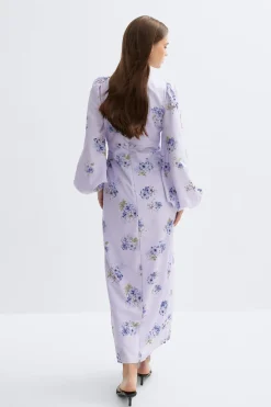 Balloon sleeve dress - Lila - Dame - Gina Tricot