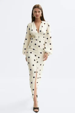 Balloon sleeve dress - Weiß - Dame - Gina Tricot