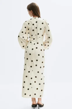 Balloon sleeve dress - Weiß - Dame - Gina Tricot