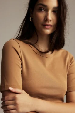 Basic classic top - Beige - Dame - Gina Tricot