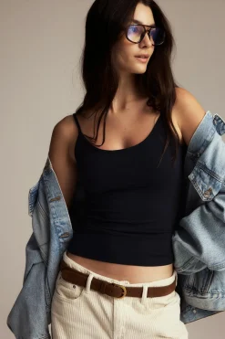 Basic strap singlet - Blau - Dame - Gina Tricot