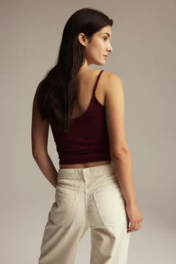 Basic strap singlet - Rot - Dame - Gina Tricot