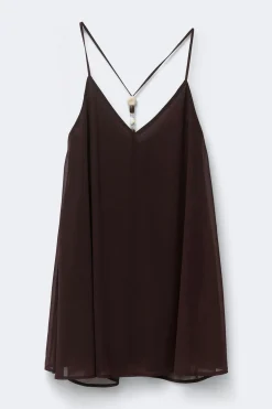 Beaded chiffon mini dress - Braun - Dame - Gina Tricot