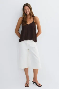 Beaded singlet - Braun - Dame - Gina Tricot