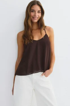 Beaded singlet - Braun - Dame - Gina Tricot