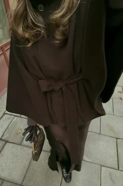 Belt cape jacket - Braun - Dame - Gina Tricot
