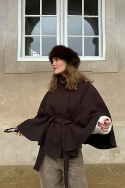 Belt cape jacket - Braun - Dame - Gina Tricot
