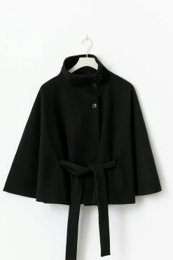 Belt cape jacket - Schwarz - Dame - Gina Tricot