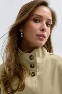 14+ belted trench cape - Beige - Gina Tricot