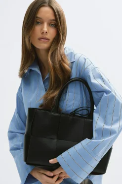 Big braided tote bag - Schwarz - Dame - Gina Tricot