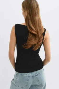 Boatneck tanktop - Schwarz - Dame - Gina Tricot