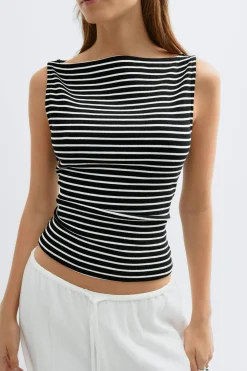 Boatneck tanktop - Schwarz - Dame - Gina Tricot