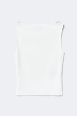 Boatneck tanktop - Weiß - Dame - Gina Tricot