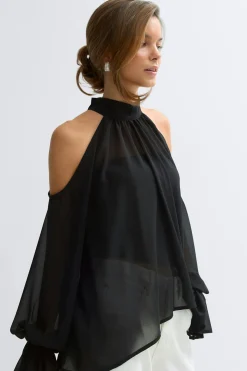 Boho chiffon blouse - Schwarz - Dame - Gina Tricot