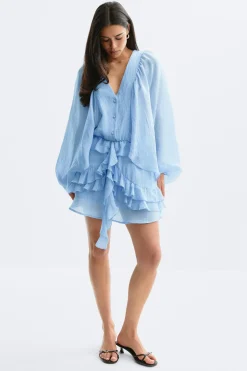 Boho mini dress - Blau - Dame - Gina Tricot