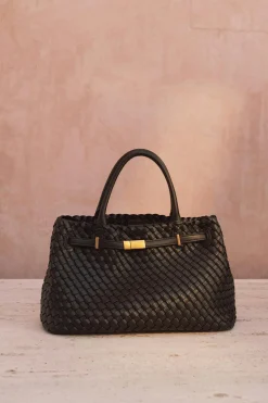 Braided top handle bag - Schwarz - Dame - Gina Tricot