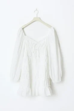Broderie anglais dress - Weiß - Dame - Gina Tricot
