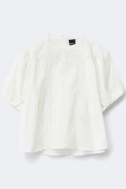 Broderie anglaise blouse - Weiß - Dame - Gina Tricot