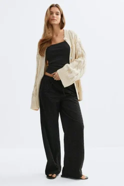 Broderie anglaise trousers - Schwarz - Dame - Gina Tricot