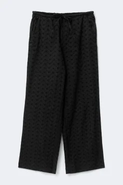 Broderie anglaise trousers - Schwarz - Dame - Gina Tricot