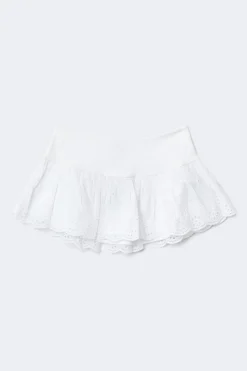 14+ broderie anglais skirt - Weiß - Gina Tricot
