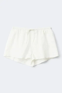Broderie loungewear shorts - Weiß - Dame - Gina Tricot