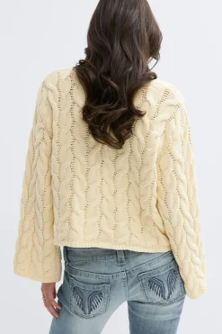 14+ cable knitted sweater - Gelb - Gina Tricot