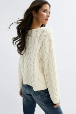 14+ cable knitted sweater - Weiß - Gina Tricot
