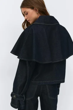 Cape denim trench - Blau - Dame - Gina Tricot