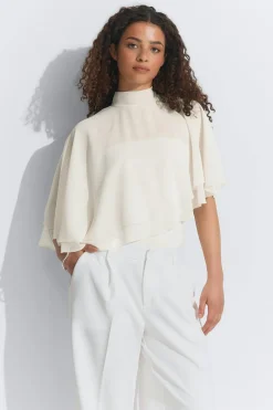 Cape top - Weiß - Dame - Gina Tricot
