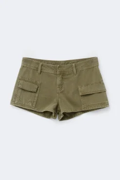 Cargo denim shorts - Grün - Dame - Gina Tricot
