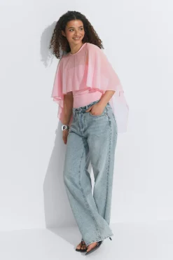 Chiffon cape top - Rosa - Dame - Gina Tricot