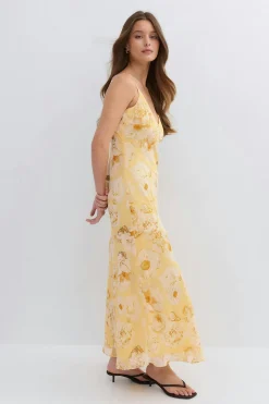 Chiffon dress - Gelb - Dame - Gina Tricot