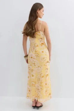 Chiffon dress - Gelb - Dame - Gina Tricot