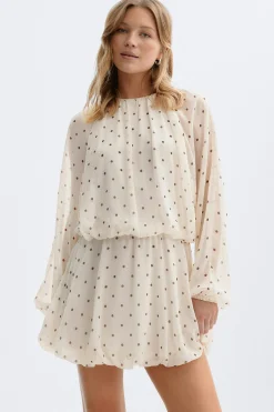 Chiffon dress - Weiß - Dame - Gina Tricot