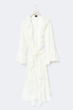 Chiffon loungewear robe - Weiß - Dame - Gina Tricot