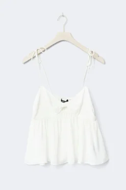 Chiffon loungewear singlet - Weiß - Dame - Gina Tricot