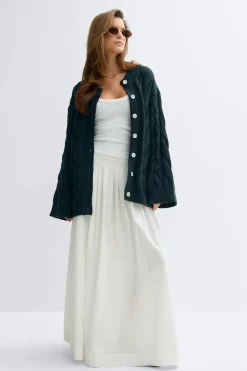 Chunky knitted cable cardigan - Blau - Dame - Gina Tricot